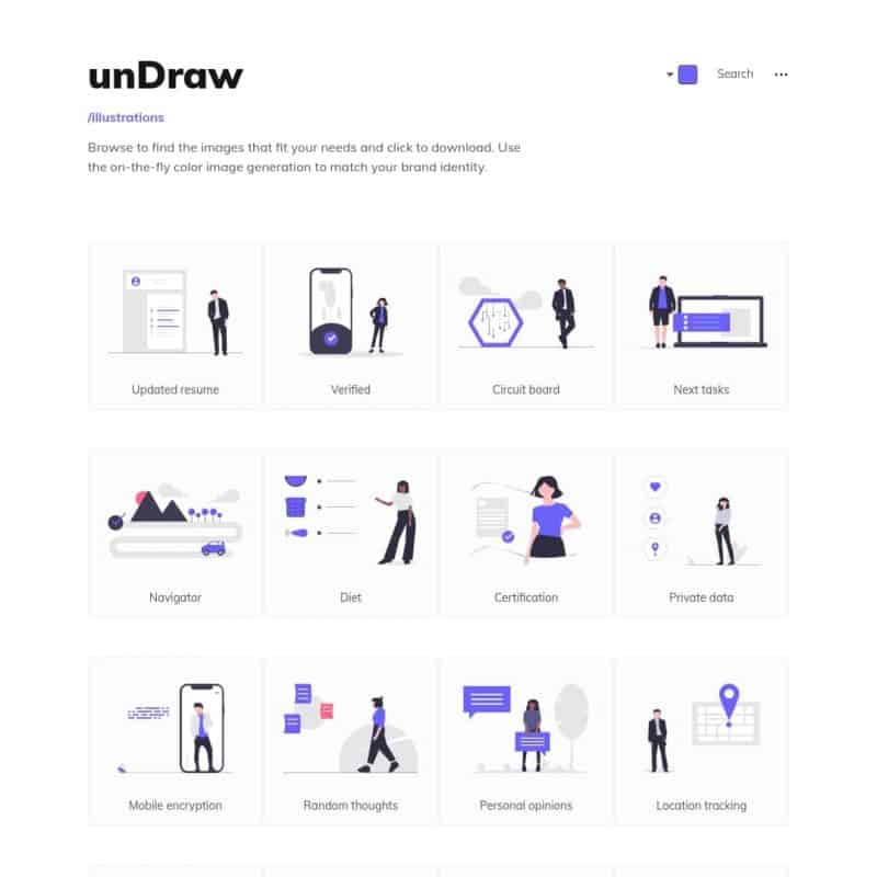 Open source illustrations - Undraw