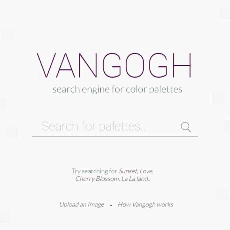 VANGOGH search engine for color palettes