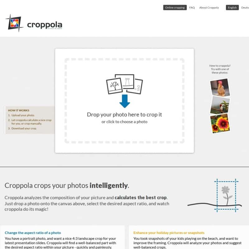 Croppola - online photo cropping